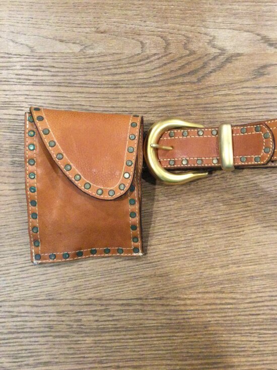 Vintage Buffalo Leather Belt Pouch SZ S main image 9